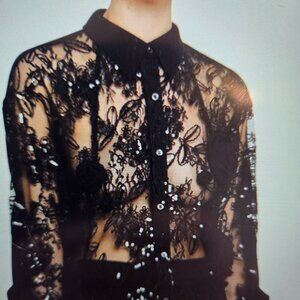3.1 Phillip Lim NWT Sequined Blouse with Rosettes